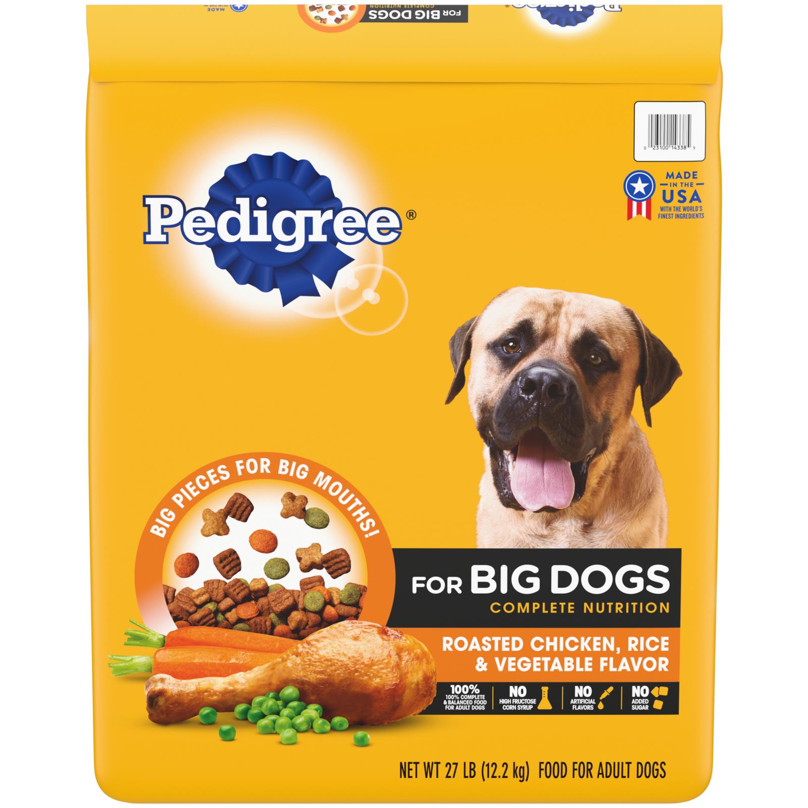 Pedigree Big Dogs Chicken Rice and Veggies Dry Dog Food - 27 Lbs  