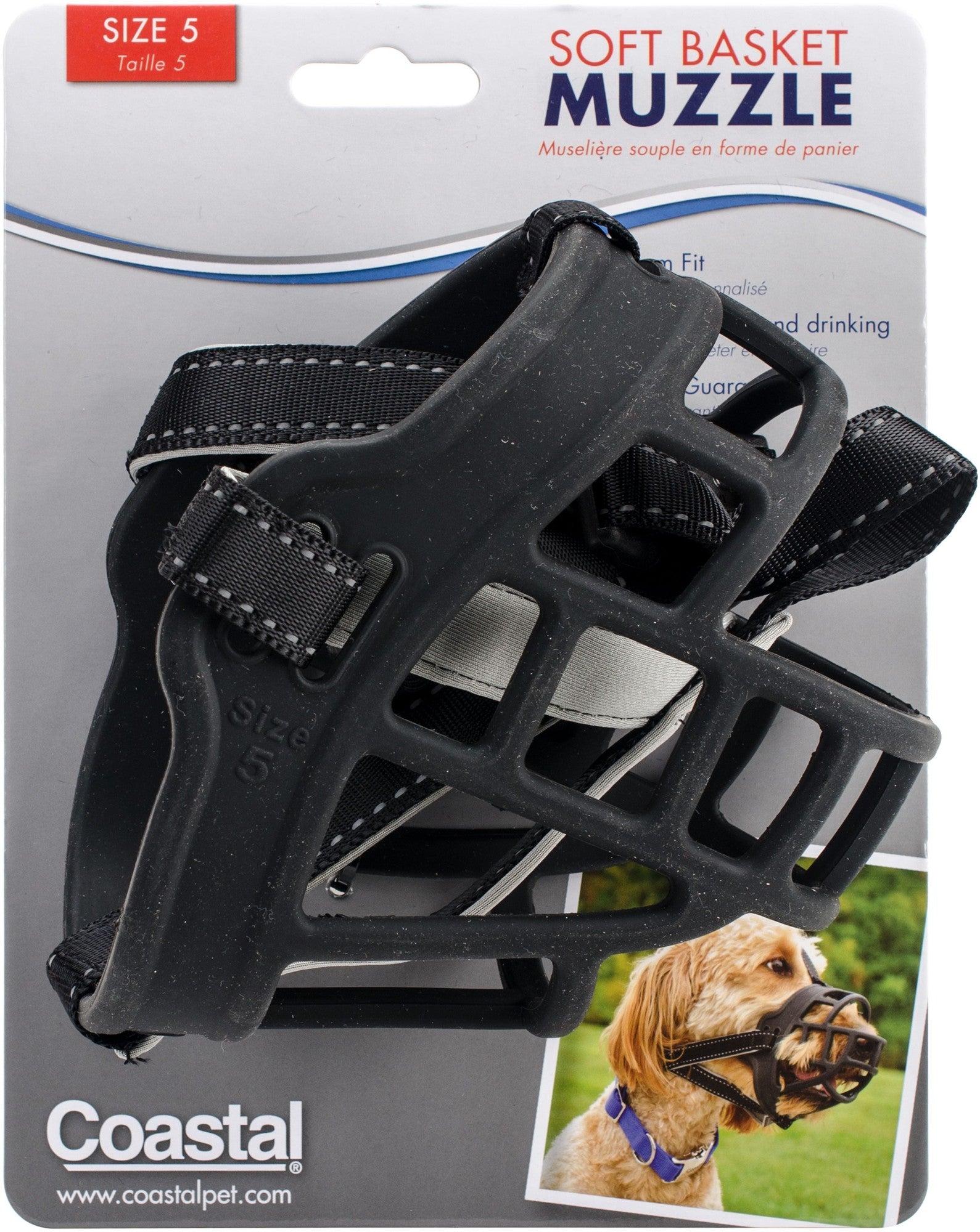 Coastal Soft Basket Dog Muzzle - Black - Size 5