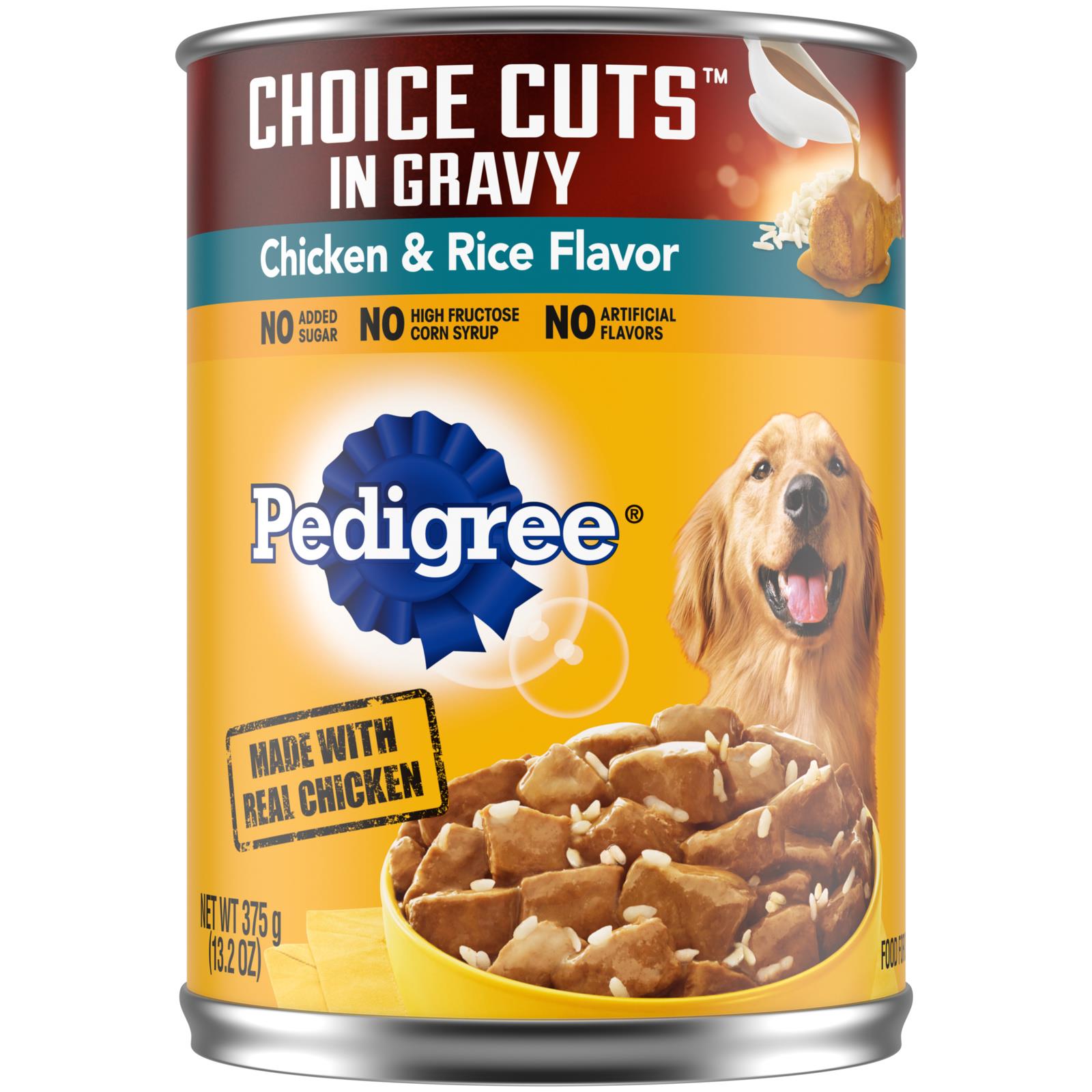 Pedigree Choice Cuts in Gravy Chicken and Rice Canned Dog Food - 13.2 Oz - Case of 12  