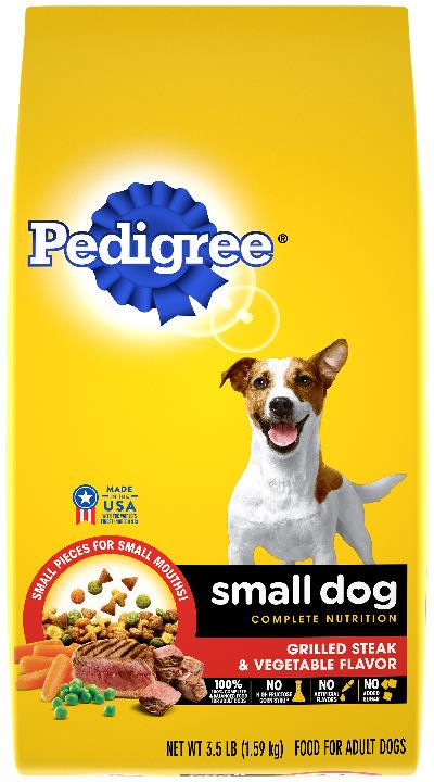 Pedigree Complete Nutrition Grilled Steak and Vegetables Small Dog or Puppy Dry Dog Food - 3.5 Lbs - Case of 4  