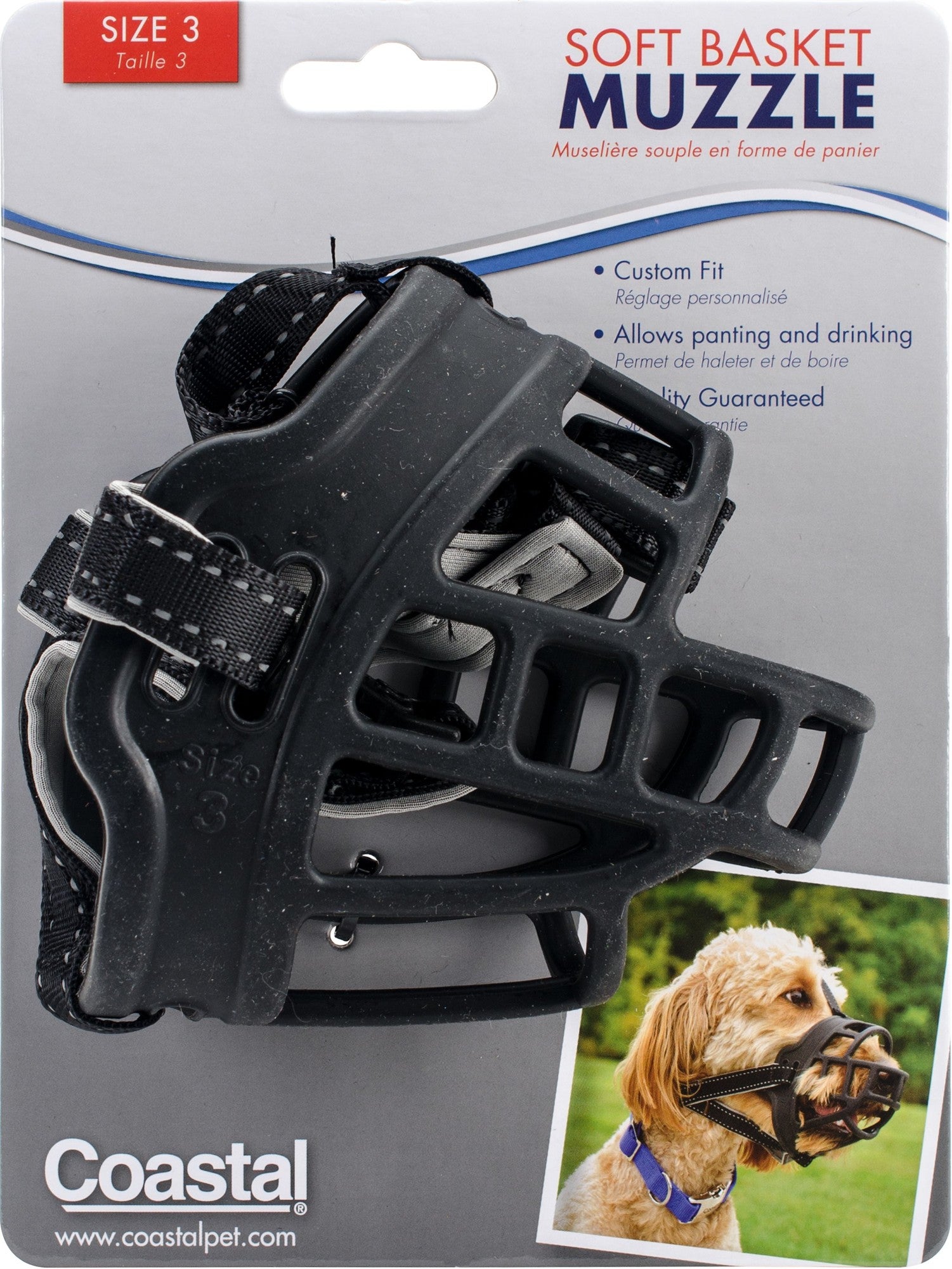 Coastal Soft Basket Dog Muzzle - Black - Size 3