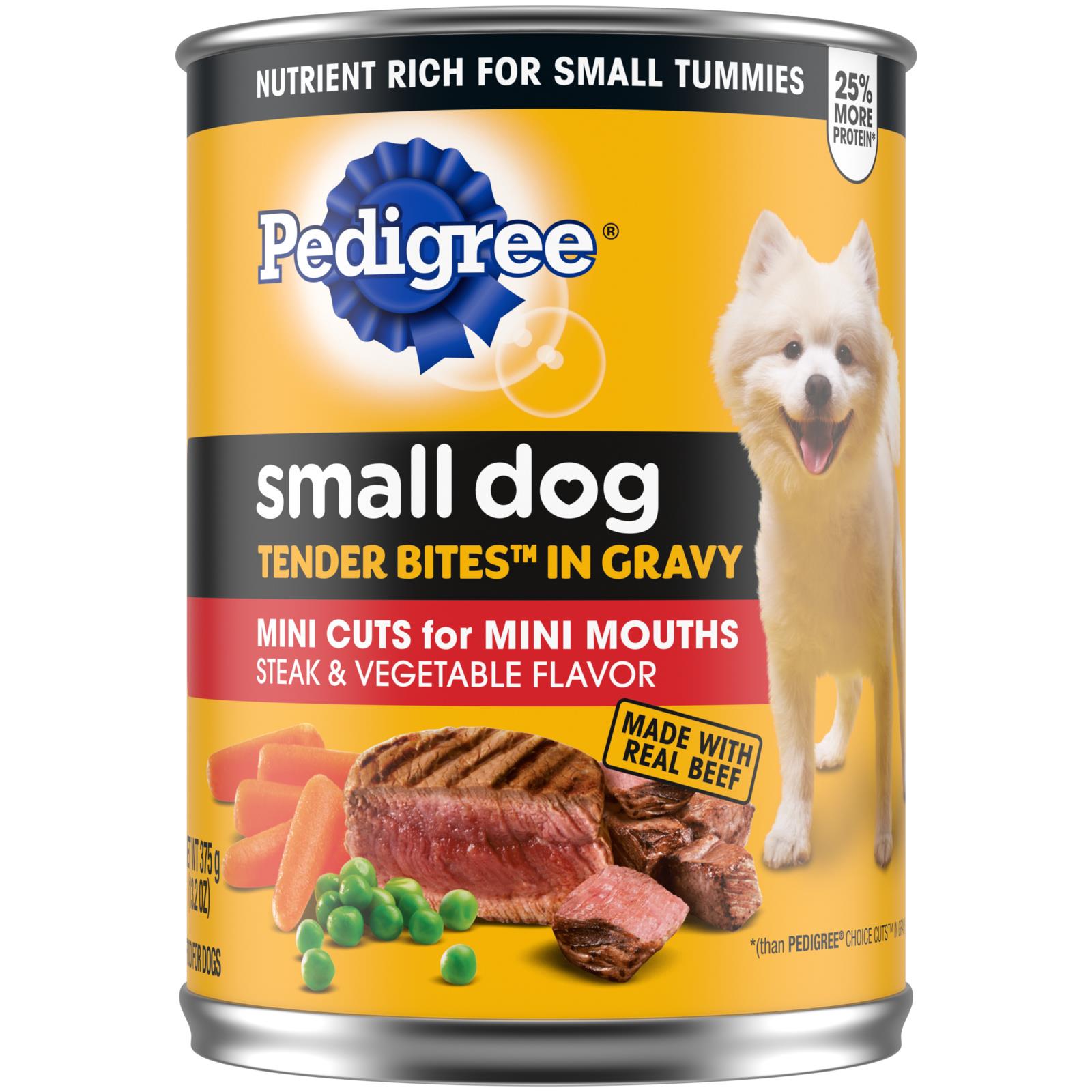 Pedigree Tender Bites in Gravy Steak and Vegetables Canned Dog Food - 13.2 Oz - Case of 12  