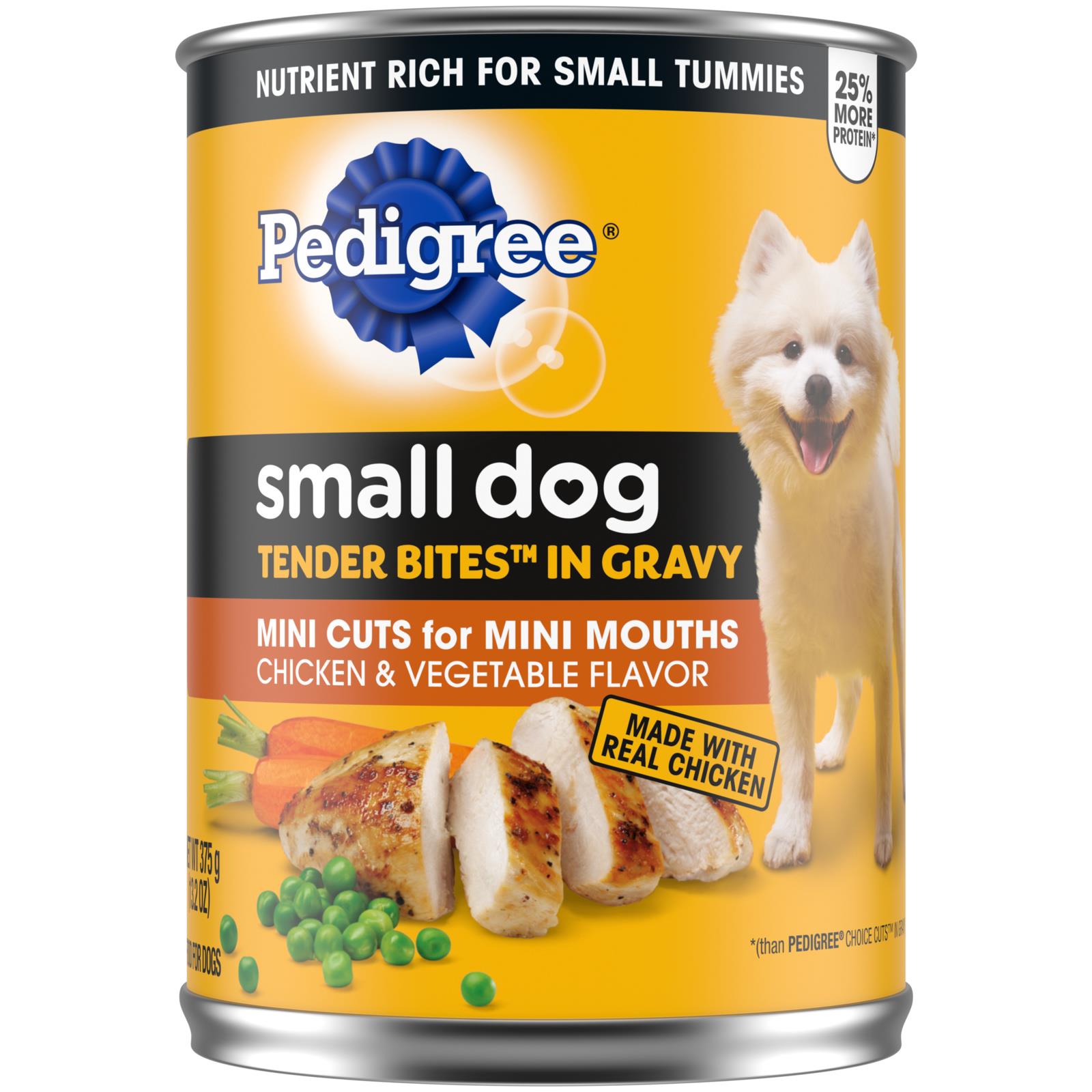 Pedigree Tender Bites in Gravy Chicken and Veggie Canned Dog Food - 13.2 Oz - Case of 12  