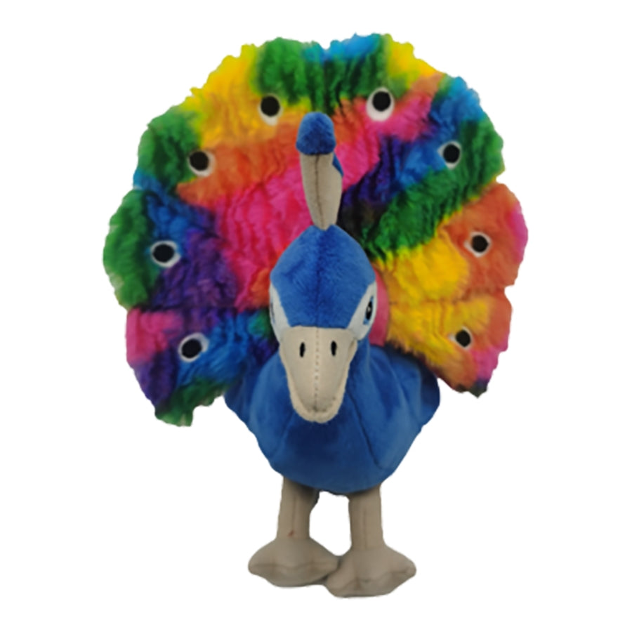 Tall Tails Plush Squeaker Peacock Squeak and Soft Plush Dog Toy - 9 Inches