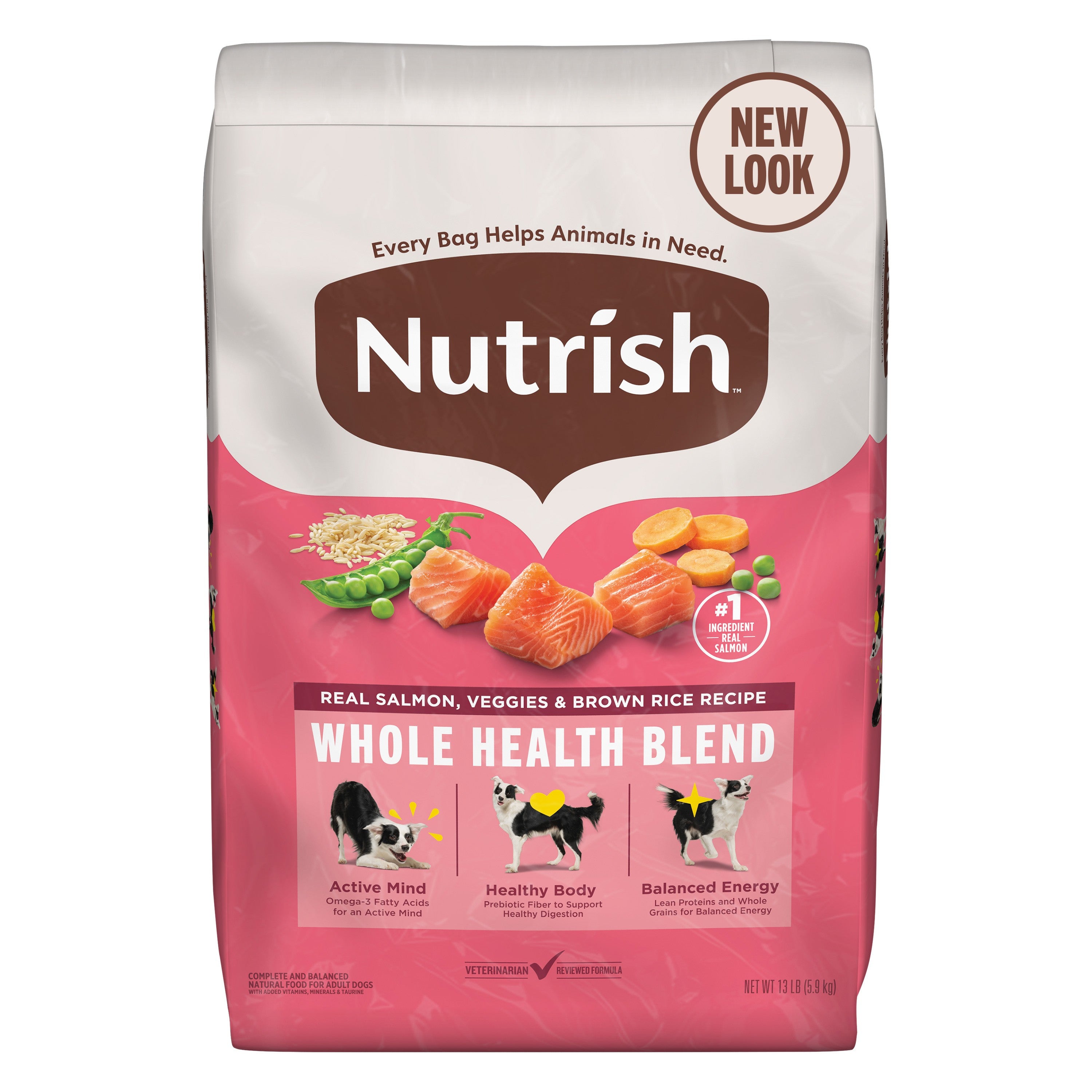 Rachael Ray Nutrish Whole Health Blend Salmon Veggies Brown Rice Dry Dog Food 13 Pounds