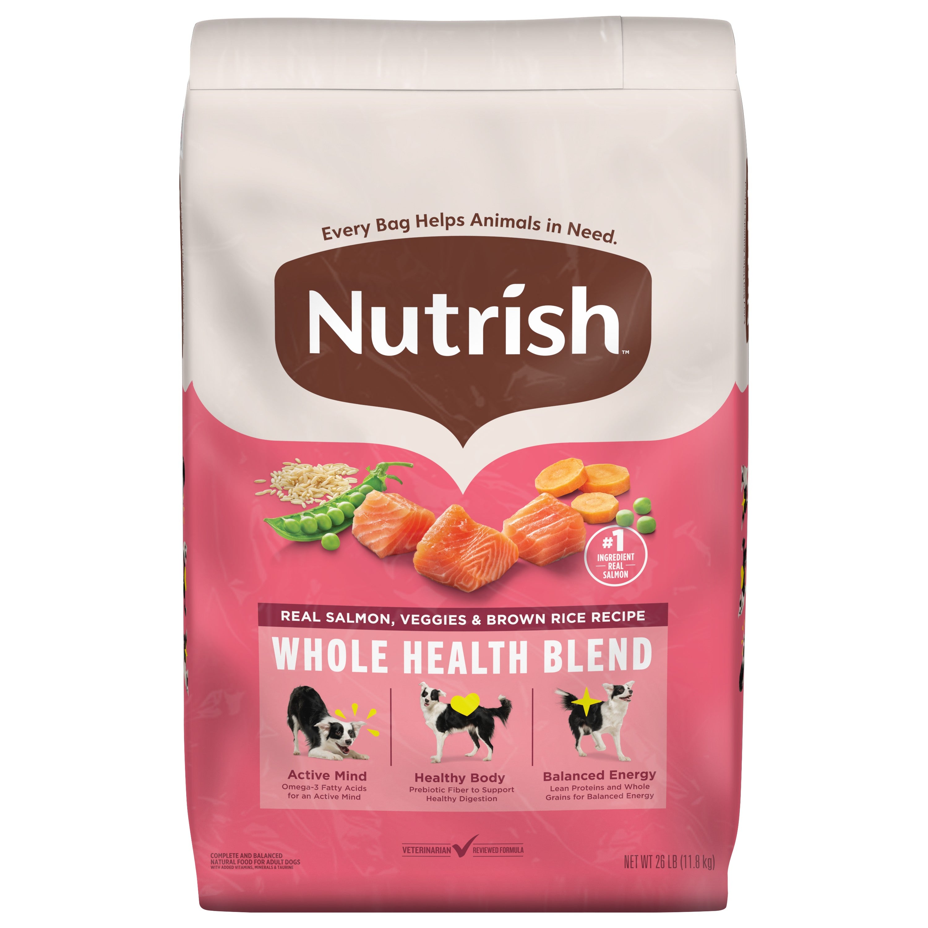 Rachael Ray Nutrish Whole Health Blend Salmon Veggies Brown Rice Dry Dog Food 26 Pounds