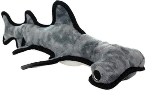 Tuffy's Ocean Creature Hammerhead Shark Float and Squeak Nylon and Plush Fetch Dog Toy  