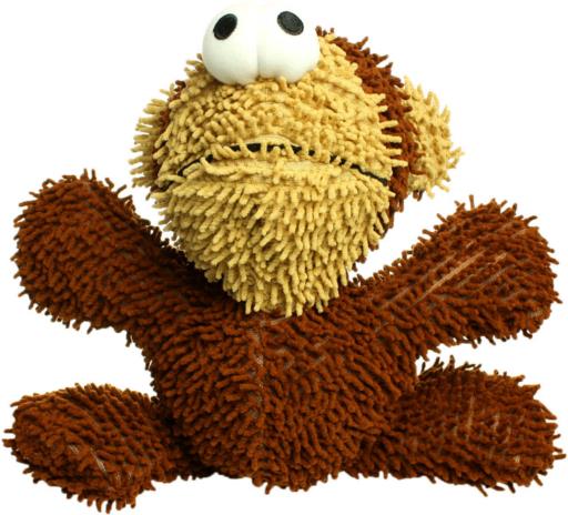 Mighty Microfiber Monkey Ball Floating Squeak and Plush Dog Toy - Brown - Large  