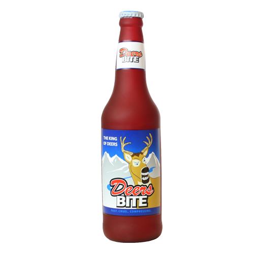 VIP Pet Products Silly Squeakers Deer's Bite Beer Bottle Squeak and Chew Dog Toy  