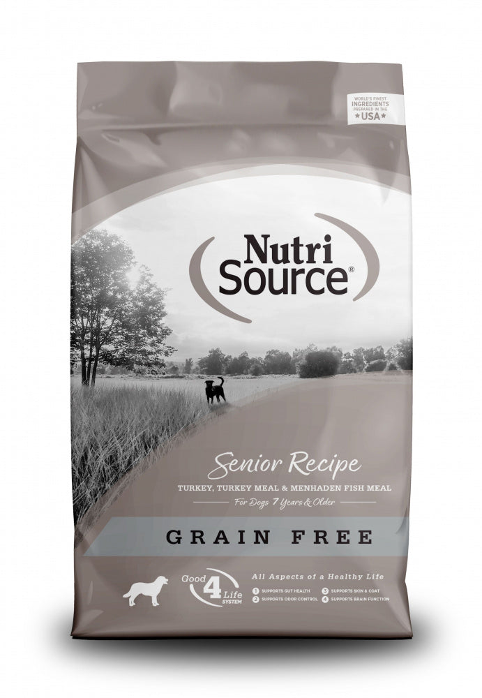Nutrisource Grain-Free Turkey and Menhaden Senior Formula Dry Dog Food - 26 Lbs