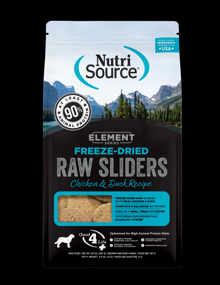 Nutrisource Element Series Raw Bites Chicken and Duck Freeze-Dried Raw Dog Food - 20 Oz - Case of 6