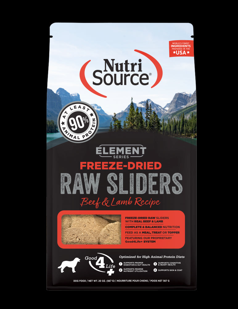 Nutrisource Element Series Raw Bites Beef and Lamb Freeze-Dried Raw Dog Food - 20 Oz - Case of 6