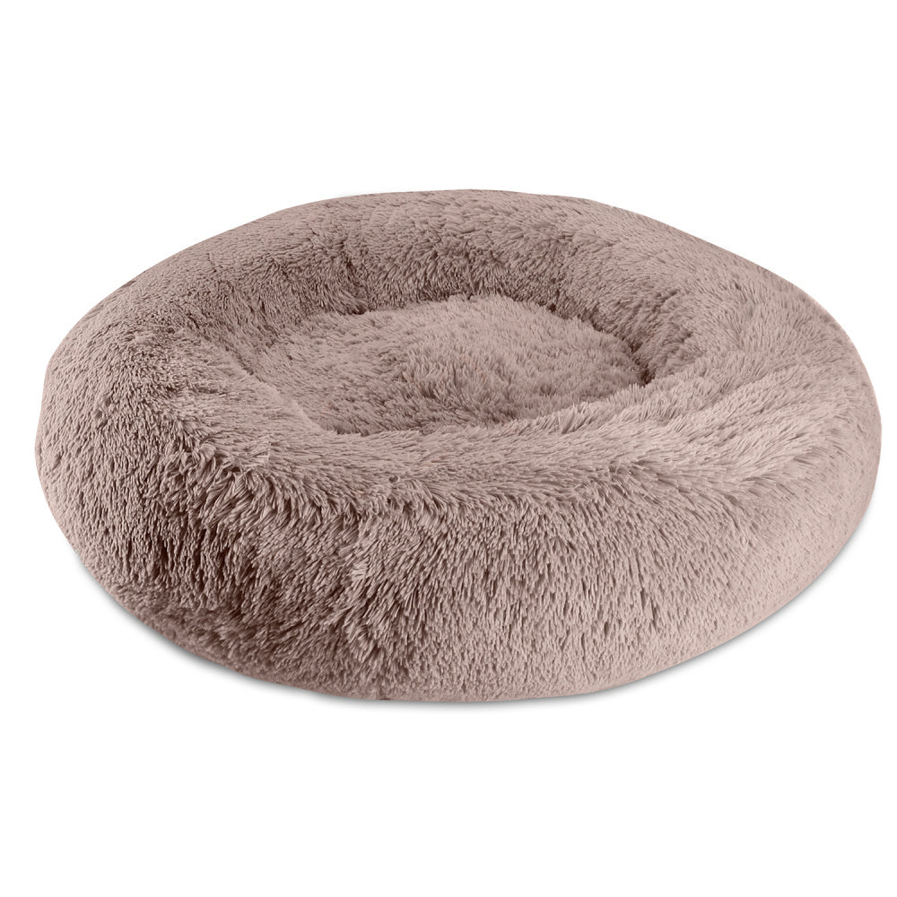 Arlee Rover Shaggy Round Calming Pet Bed - Pink Blush - Large - L:36 X W:36 X H:10