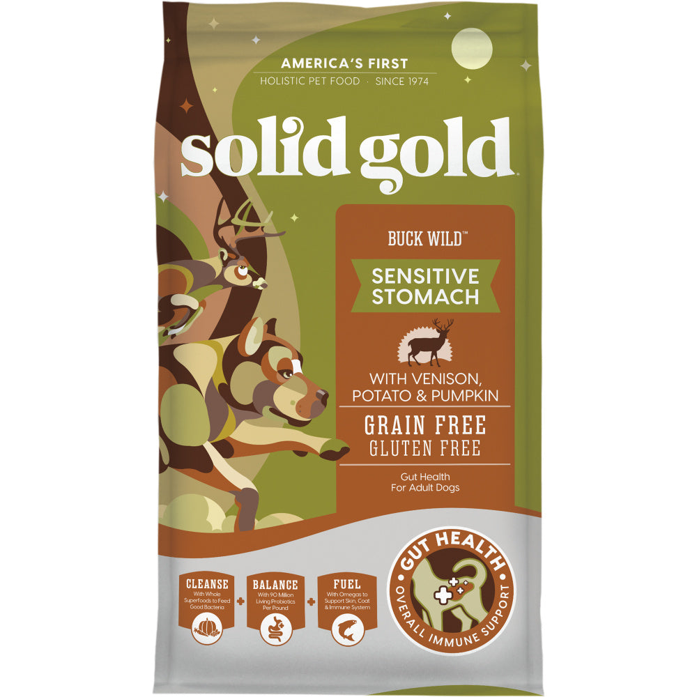 Solid Gold NutrientBoost Buck-Wild Grain-Free Sensitive Stomach Venison and Pumpkin Dry Dog Food - 22 Lbs Default Title