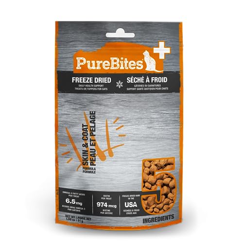 Purebites Limited Ingredient Skin and Coat Health Supplemental Freeze-Dried Cat Treats or Topper - 1.09 Oz