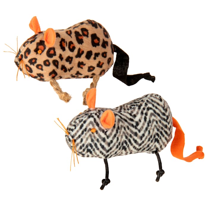 SmartyKat Instincts Safari Creepers Rat Refillable Catnip Cat Toys - Small - 2 Pack