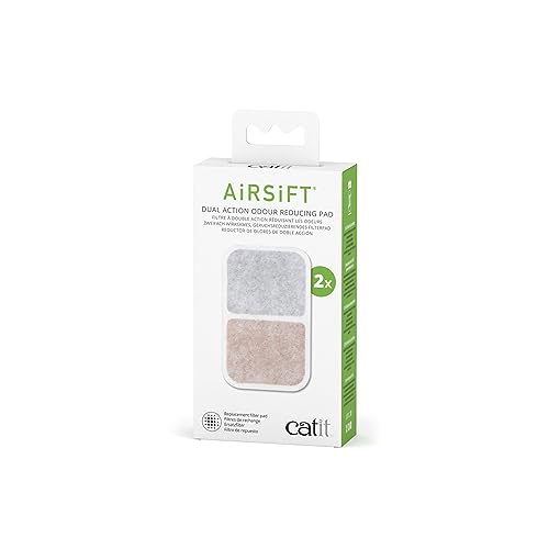 Catit Airsift Dual-Action Odor Reducing Litter Pads for Litter Box Freshness - 2 Pack