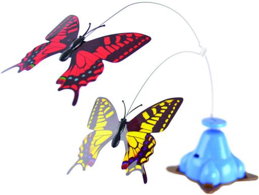 OurPets Whirling Wiggler Multi-Colored Butterfly Interactive Teasing Cat Toy  