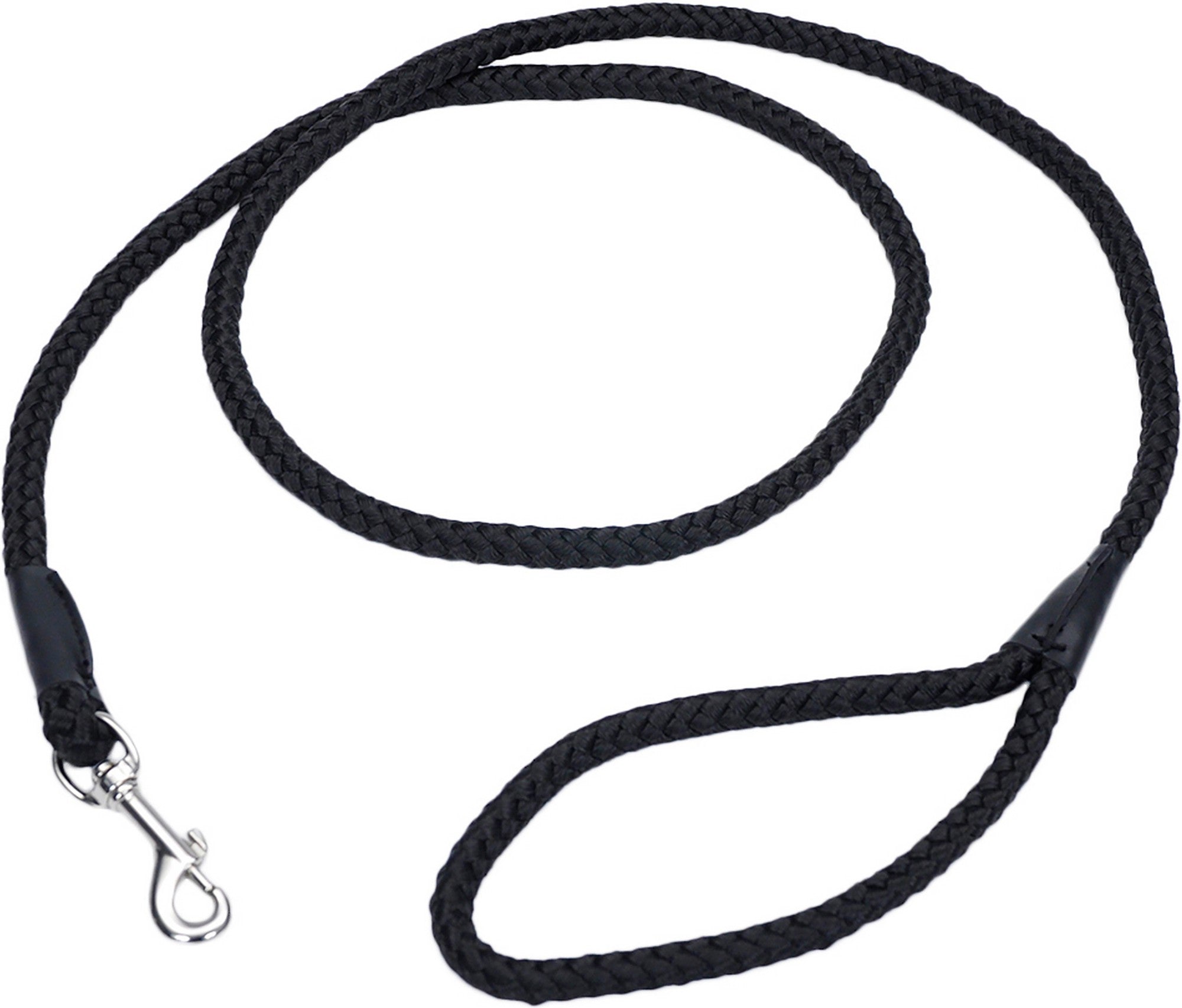 Coastal Tangle-Free Cord Rope Braided Nylon Dog Leash - Black - L:72 X W:1 Inch