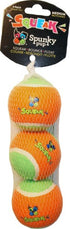 Spunky Pup Squeaky Tennis Balls Squeak and Float Fetch Dog Toy - Medium - 3 Pack