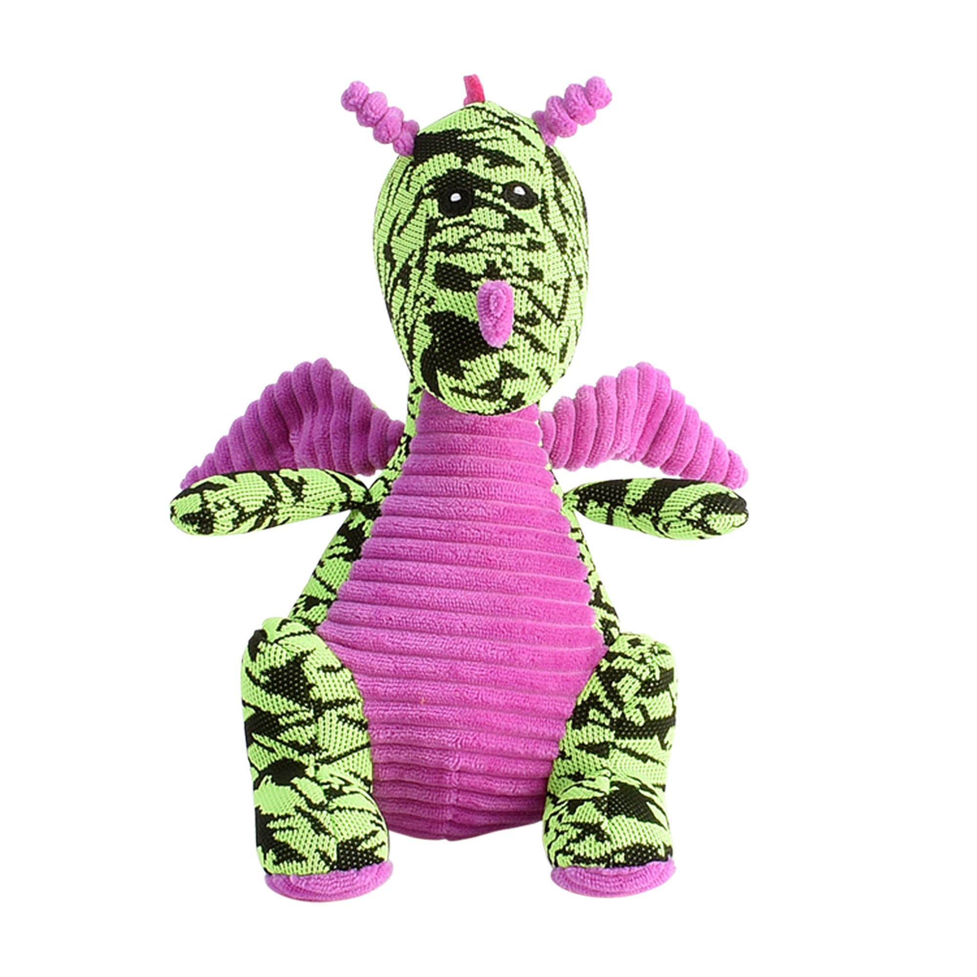 Multipet Retro Dragons Squeak and Plush Dog Toy - Assorted - 10