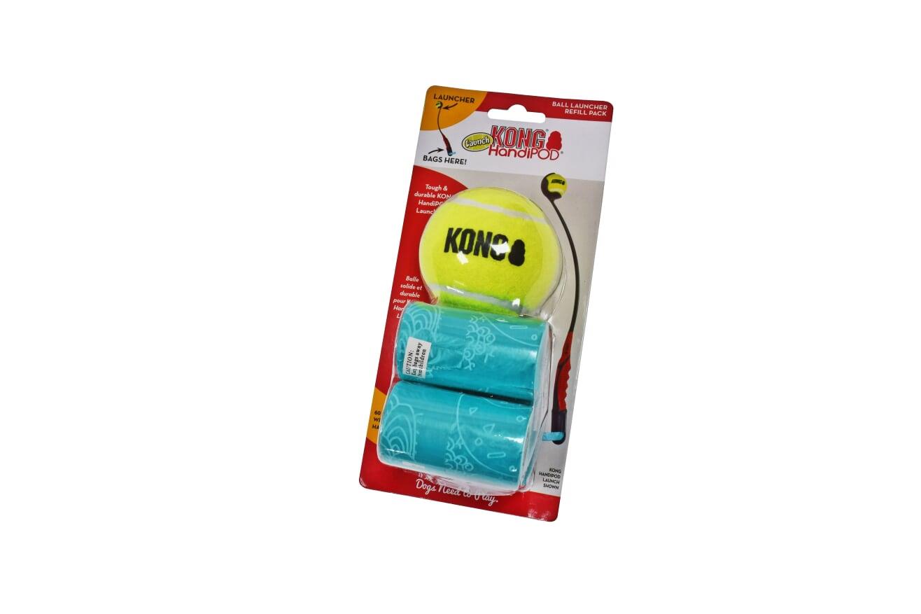 Kong HandiPOD Launch Refill with 1 Tennis Ball and 60 Wastebags  