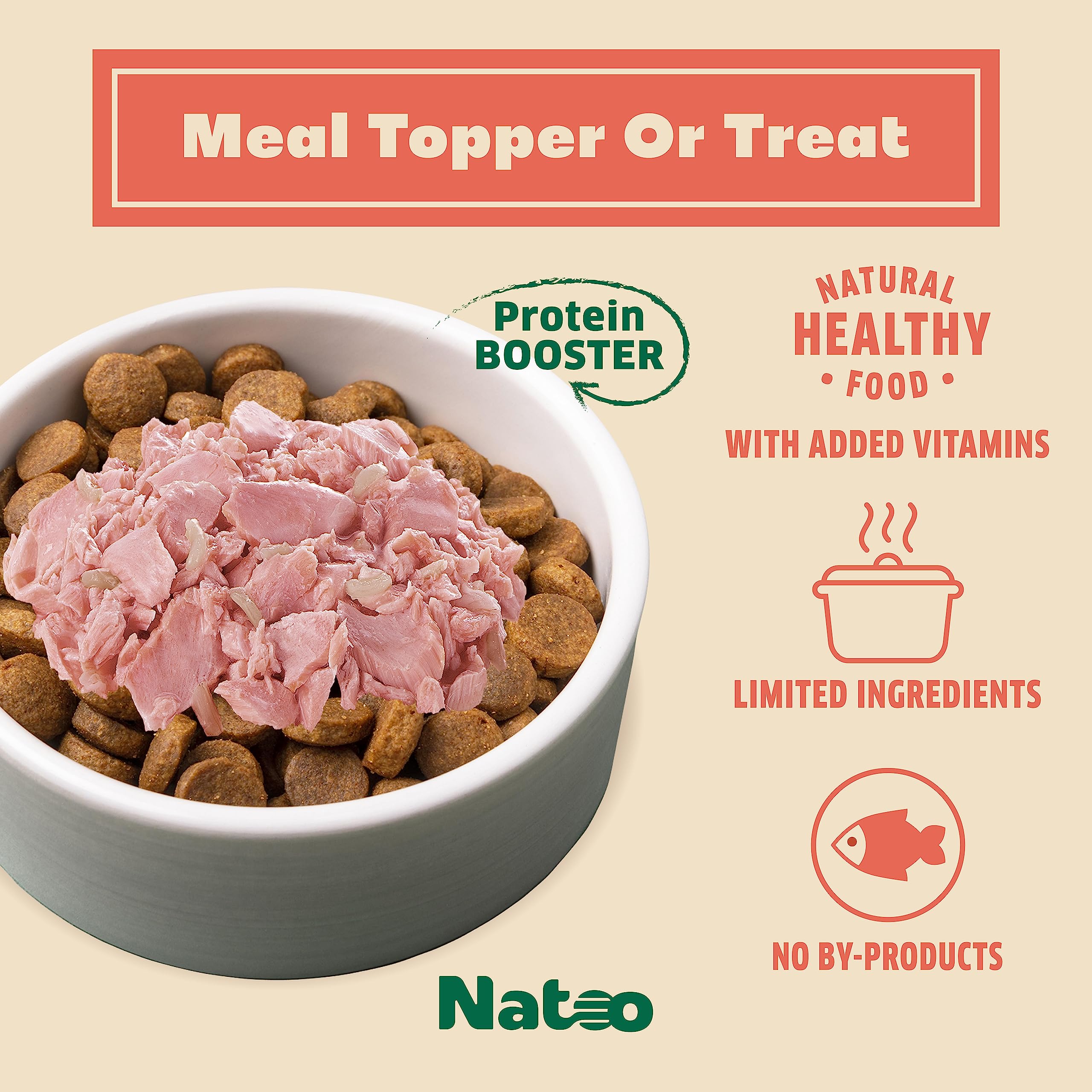 Natoo Limited Ingredient Diet Salmon and Brown Rice Dog Food Toppers - 3 Oz - Case of 20  