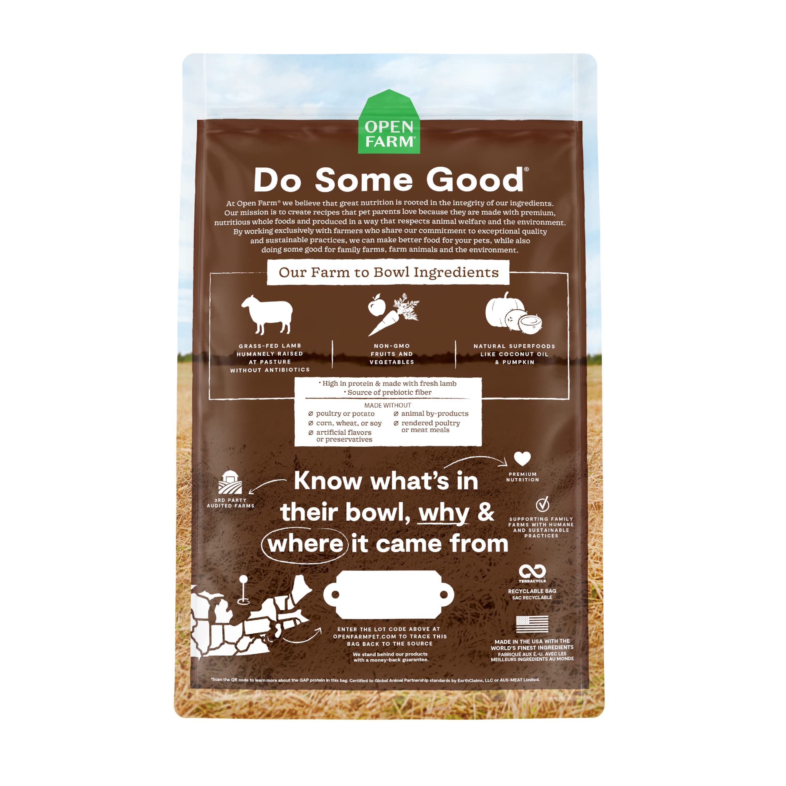 Open Farm Grain-Free Pasture-Raised Lamb Recipe Dry Dog Food - 4 Lbs  