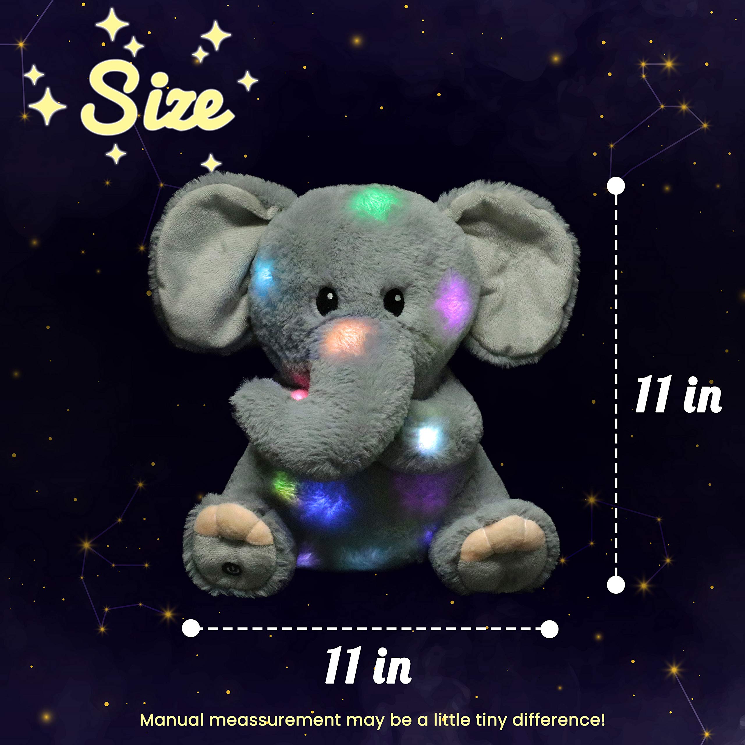 Spunky Pup Glow In the Dark Elephant Squeak and Plush Dog Toy - Small  