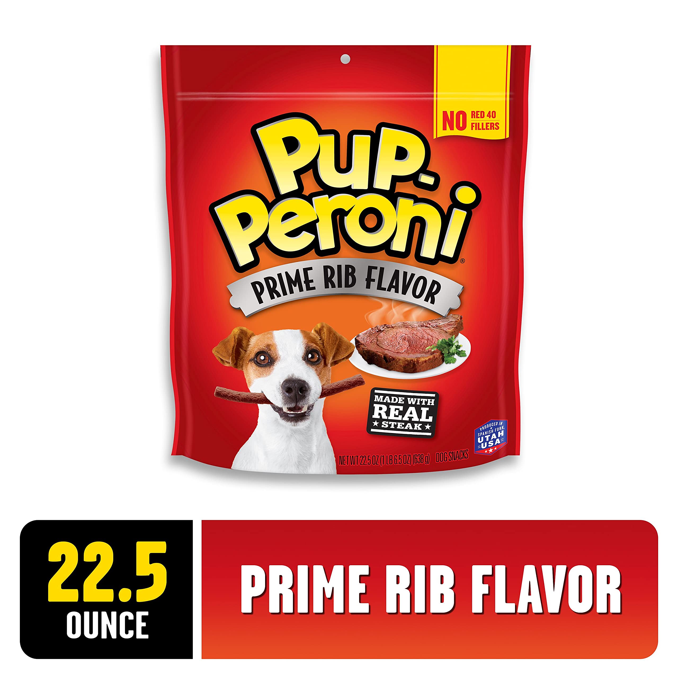 Pup-Peroni Prime Rib Beef Flavored Soft and Chewy Dog Treats 22.5 Oz - Case of 4  