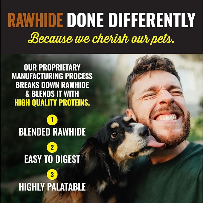 Etta Says High-Protein Buffalo Chews Premium Crunch and Chewy Natural Dog Chews - 4.5 Inches - 36 Count