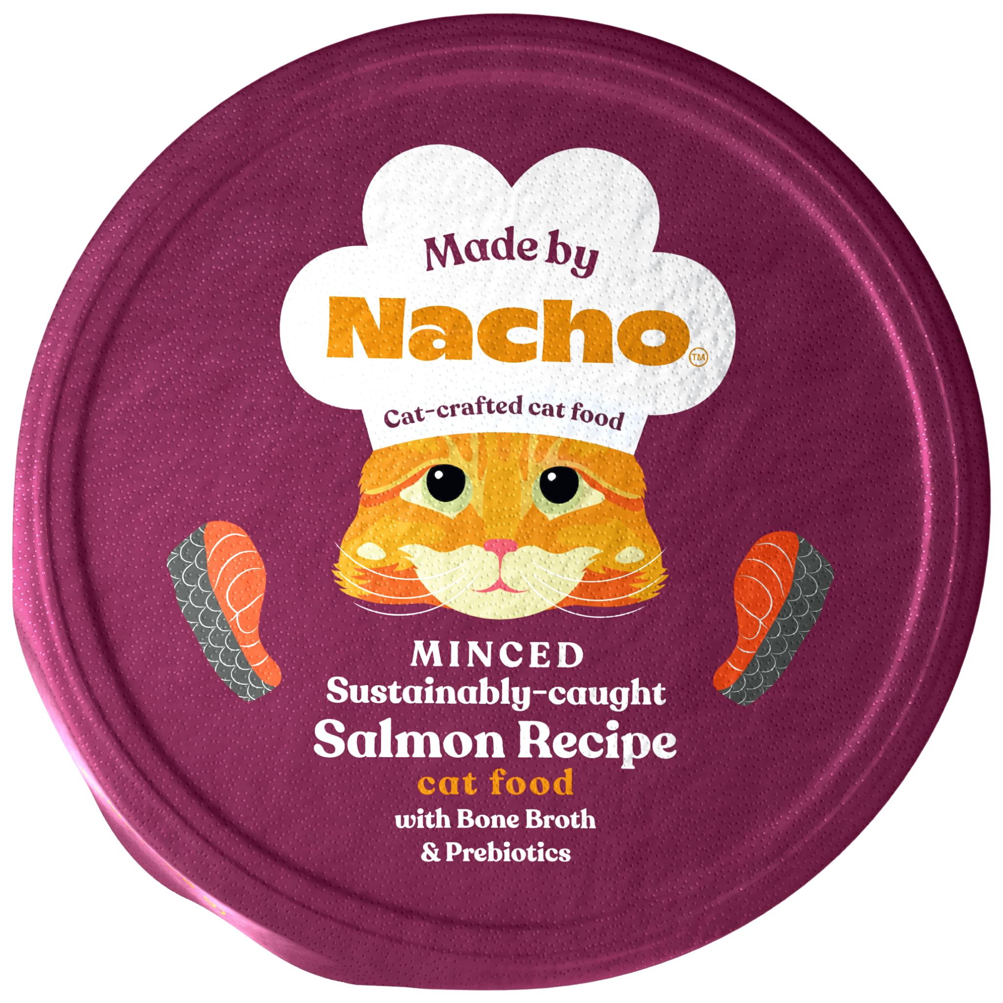 Made by Nacho Salmon and Sole Minced in Bone Broth Canned Cat Food - 5.5 Oz - Case of 24  