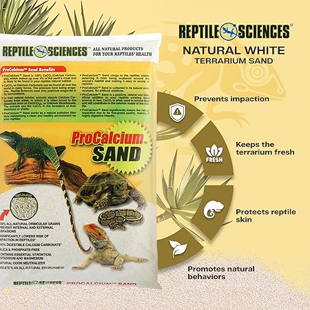 Nature's Ocean Reptile Sciences ProCalcium Natural Terrarium Sand Substrate - White - 10 Lbs - Case of 4