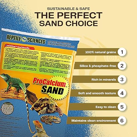 Nature's Ocean Reptile Sciences ProCalcium Natural Terrarium Sand Substrate - Blue - 10 Lbs - Case of 4