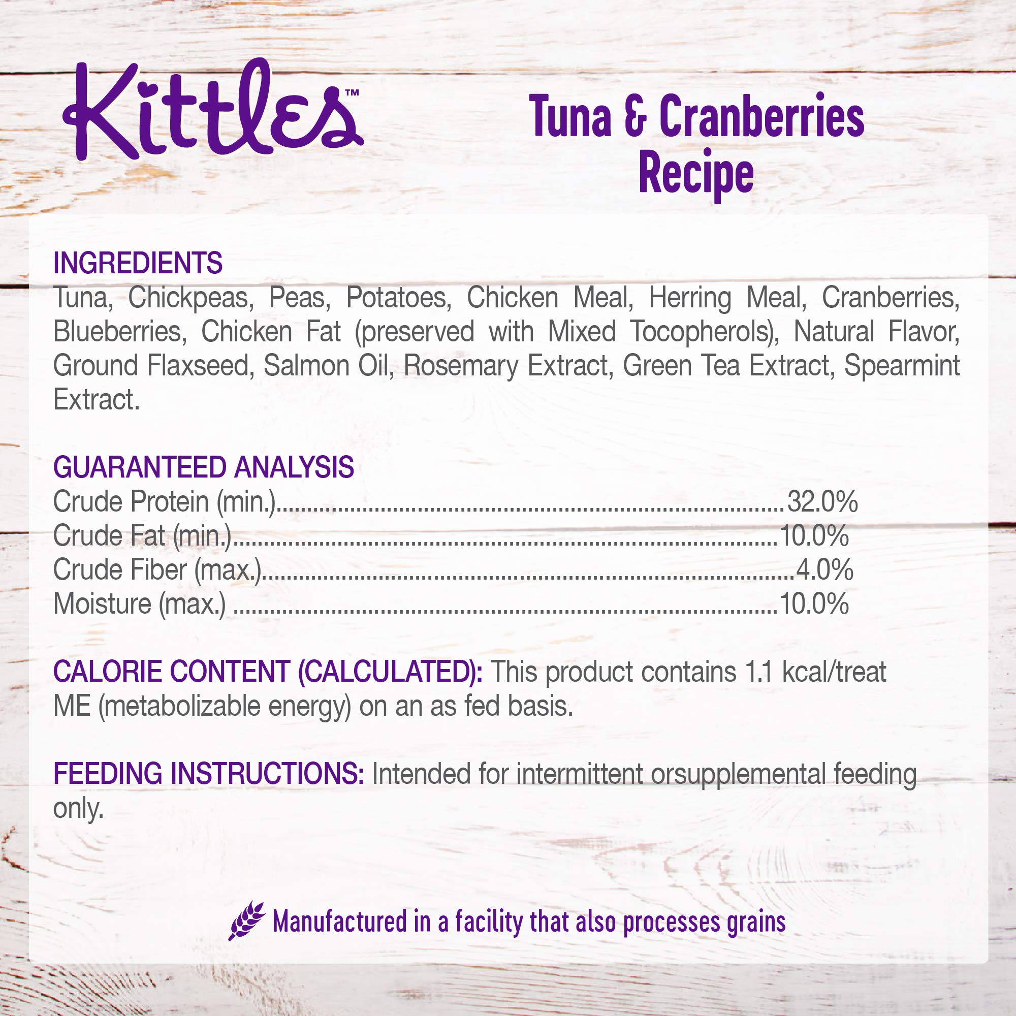 Wellness Kittles Grain-Free Tuna and Cranberry Crunchy Cat Treats - 6 Oz  