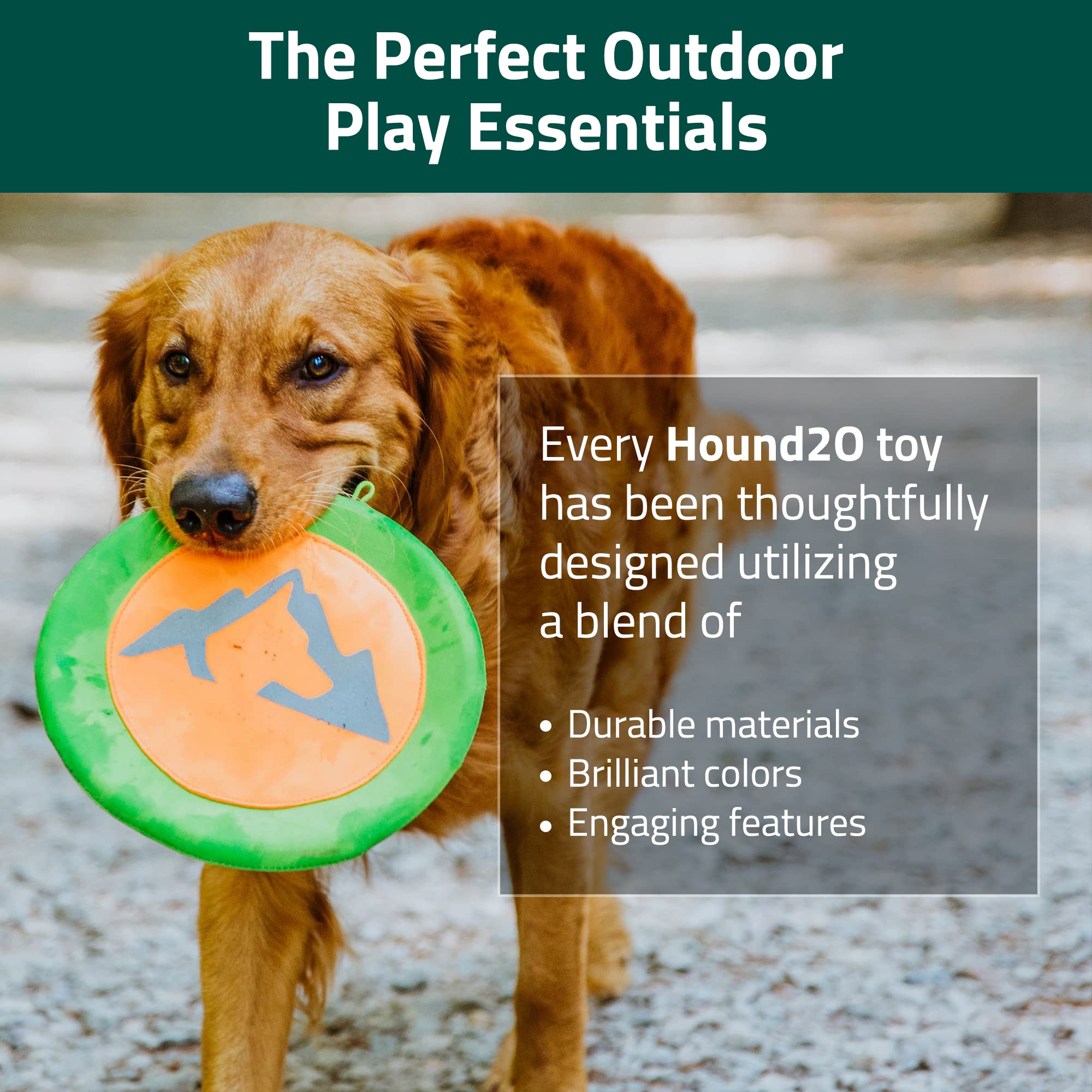 Playology Hound2O Reflective Flyer Frisbee Fetch Nylon Dog Toy - Green  