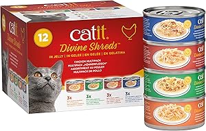 Catit Divine Shreds in Jelly Chicken Canned Cat Food - Variety Pack - 3 Oz - Case of 12 - 6 Pack Default Title