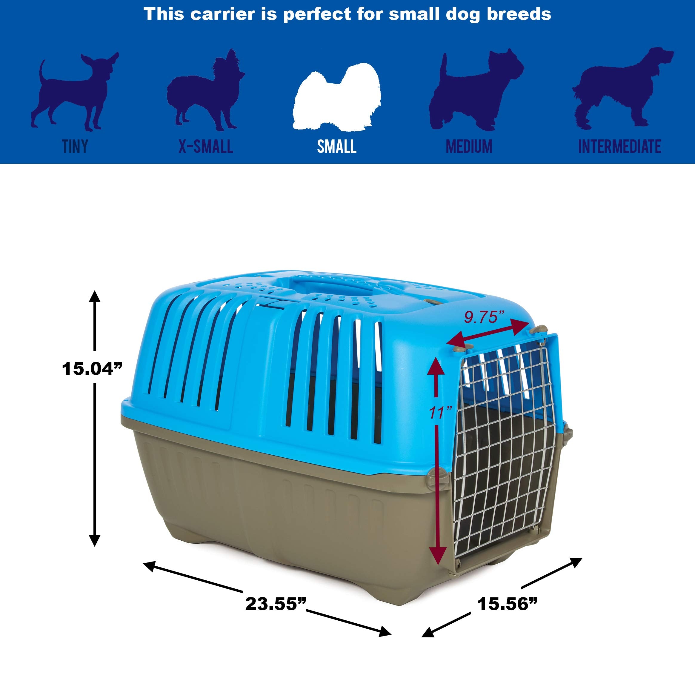 Midwest Spree Hard-Sided Travel Cat and Dog Kennel Carrier - Blue - 24