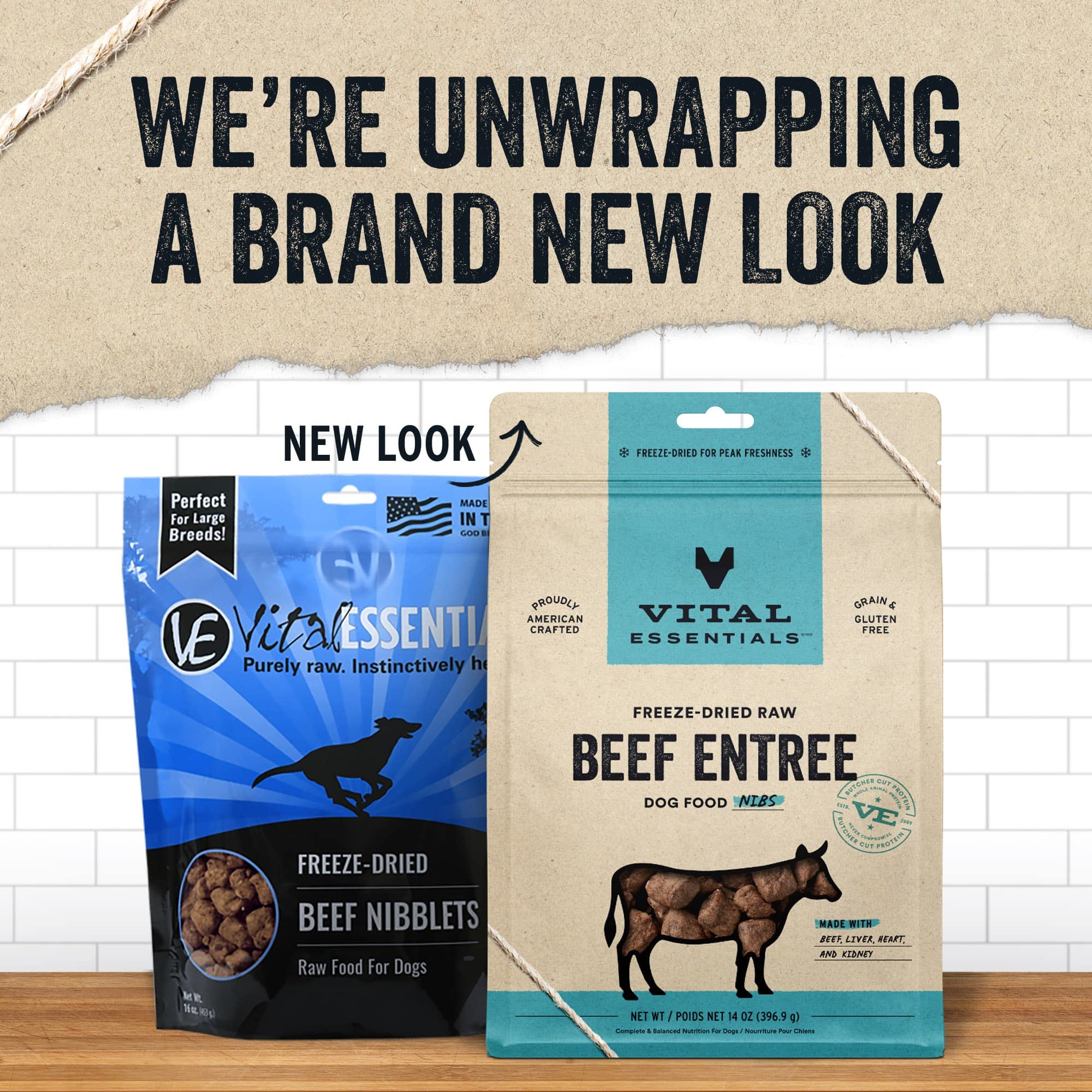Vital Essential's Grain-Free Beef Entrée Nibs Freeze-Dried Dog Food - 14 Oz  