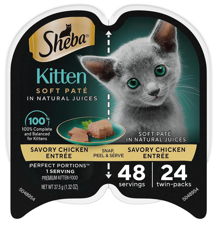 Sheba Perfect Portions Chicken Pate Twin Pack Kitten Wet Cat Food Trays - 2.6 Oz - Case of 24 Default Title