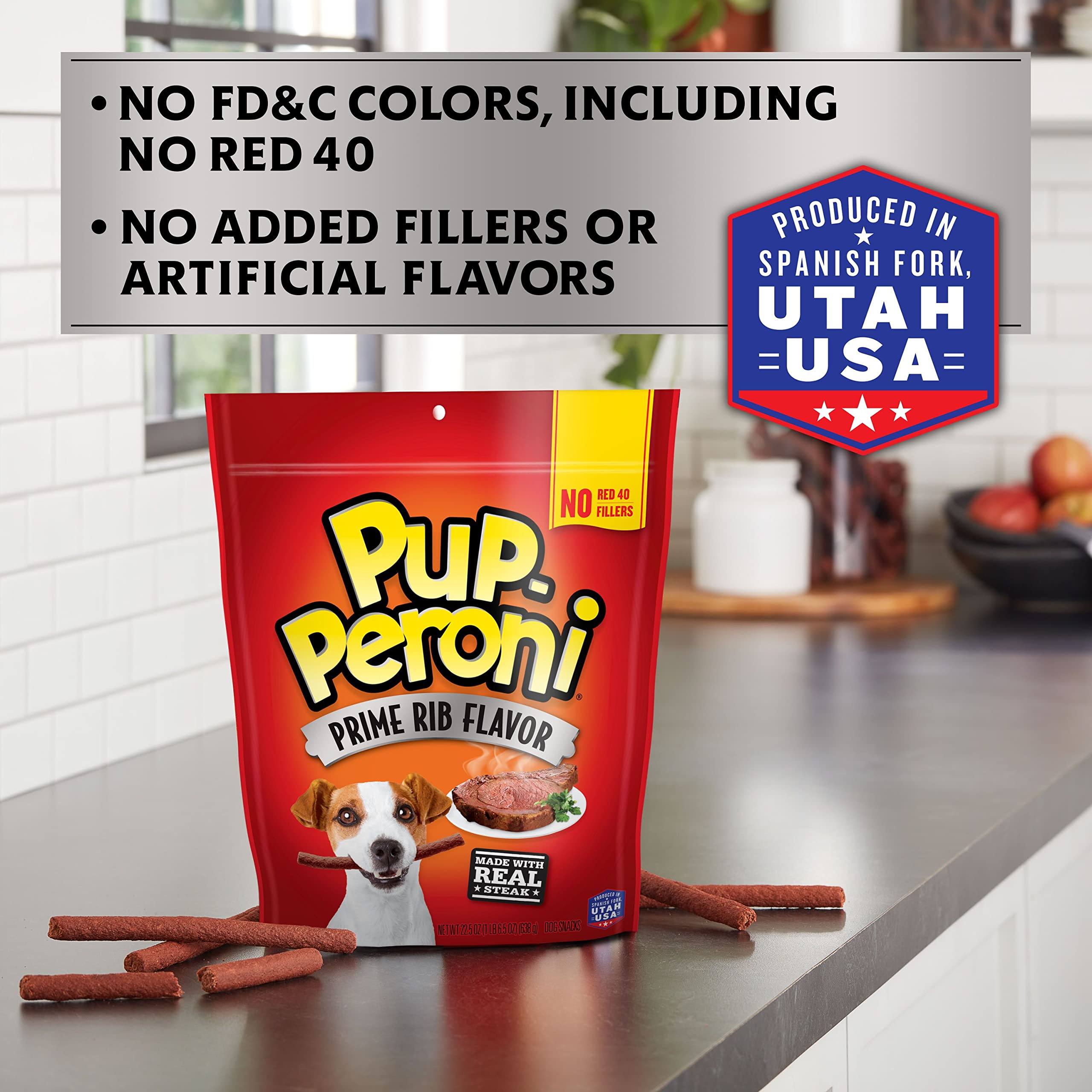 Pup-Peroni Prime Rib Beef Flavored Soft and Chewy Dog Treats 22.5 Oz - Case of 4  