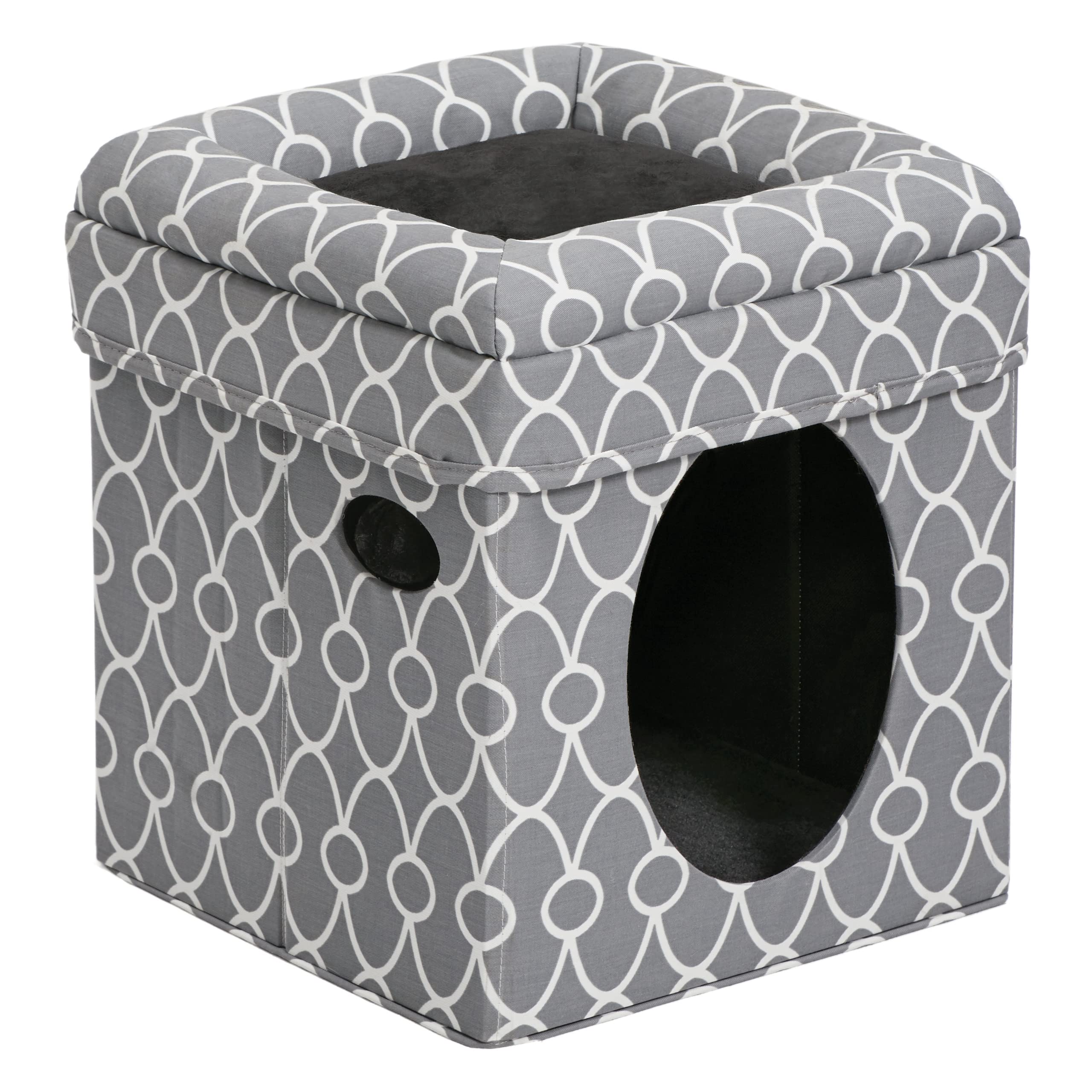 Midwest Curious Cat Cube Condo Furniture - Gray - 16.5