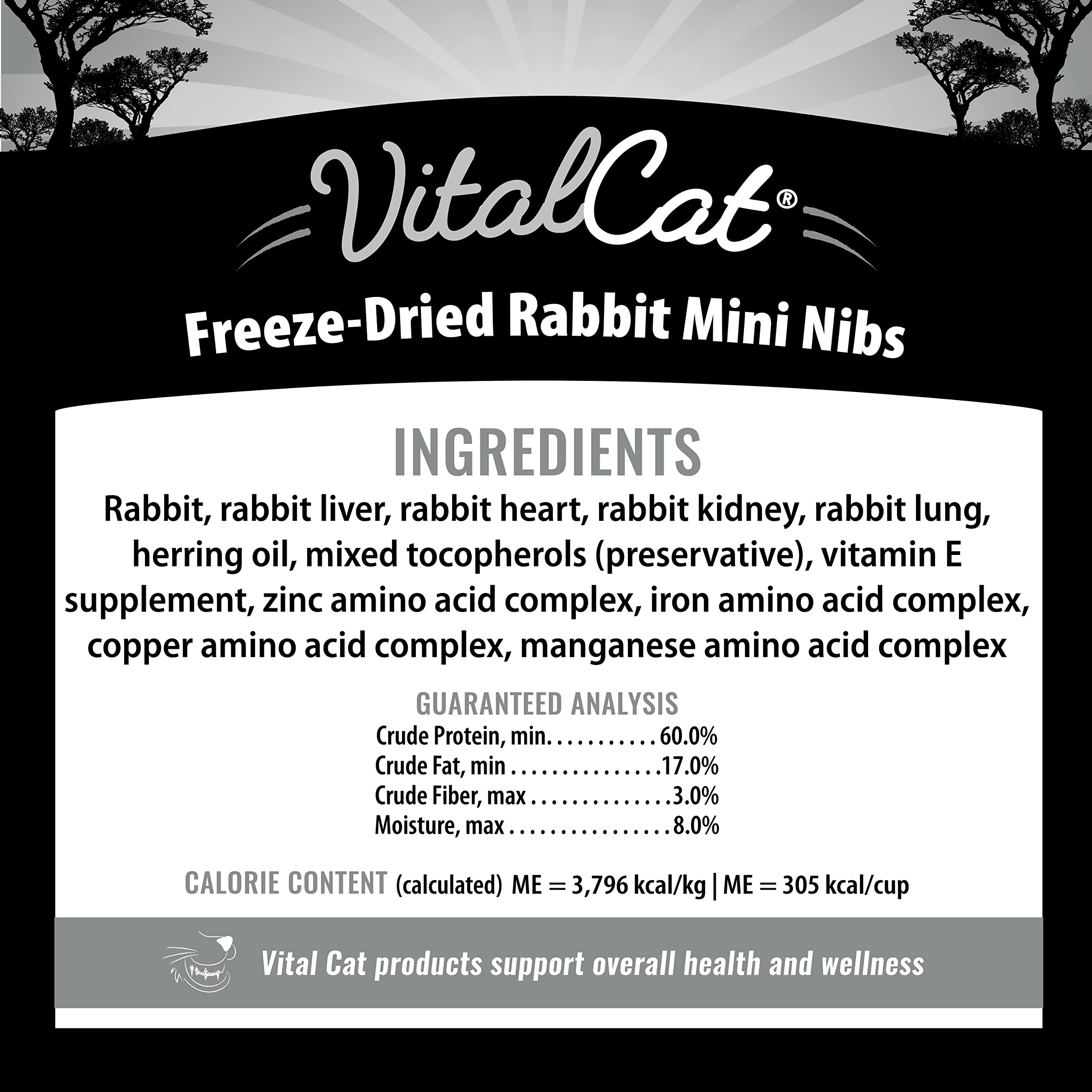 Vital Essential's Grain-Free Rabbit Entrée Mini Nibs Freeze-Dried Cat Food - 8 Oz  