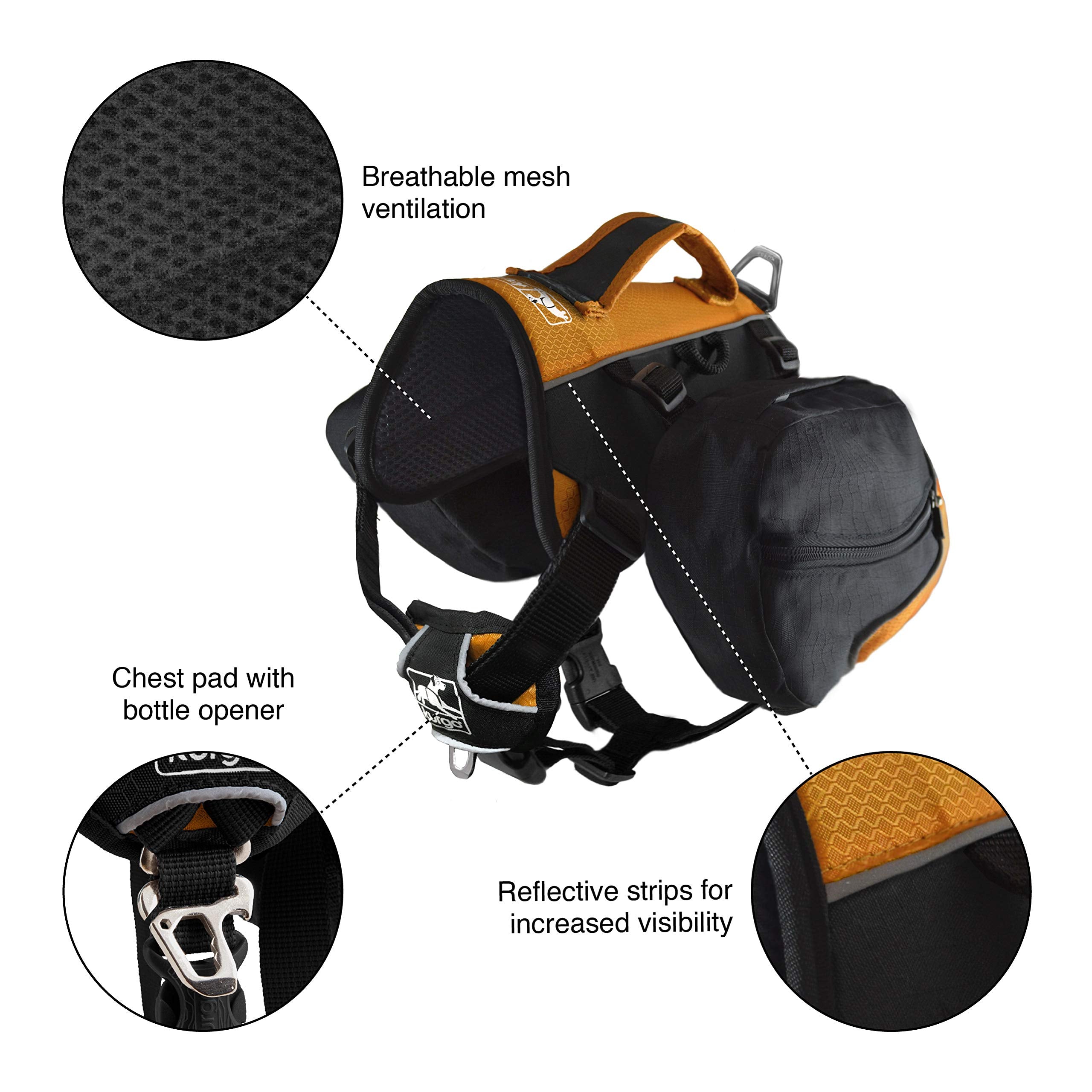 Kurgo Baxter Hiking Reflective Dog Backpack and Harness