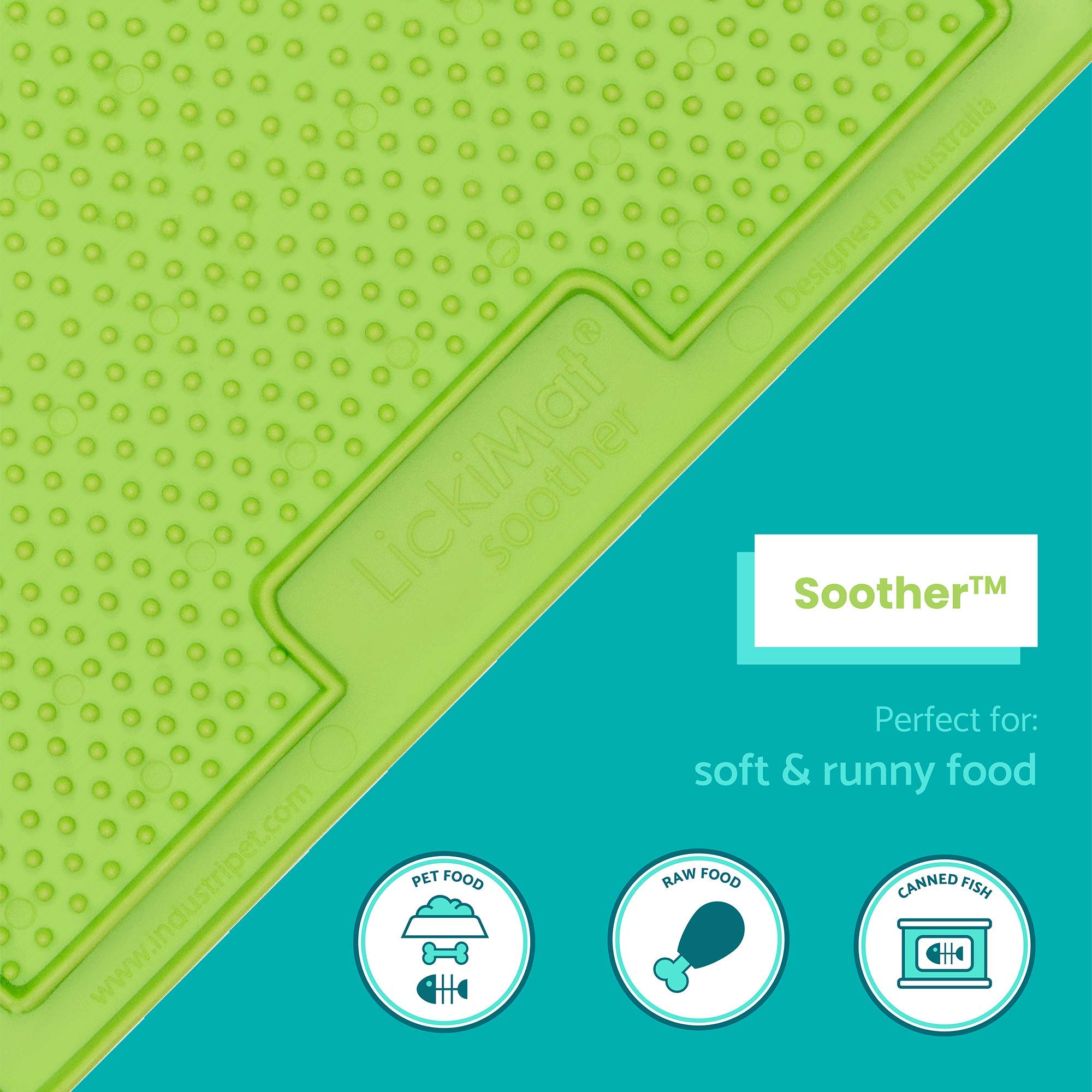 Innovative Pet Lickimat Classic Soother Slow Feeding Mat for Cats - Green  