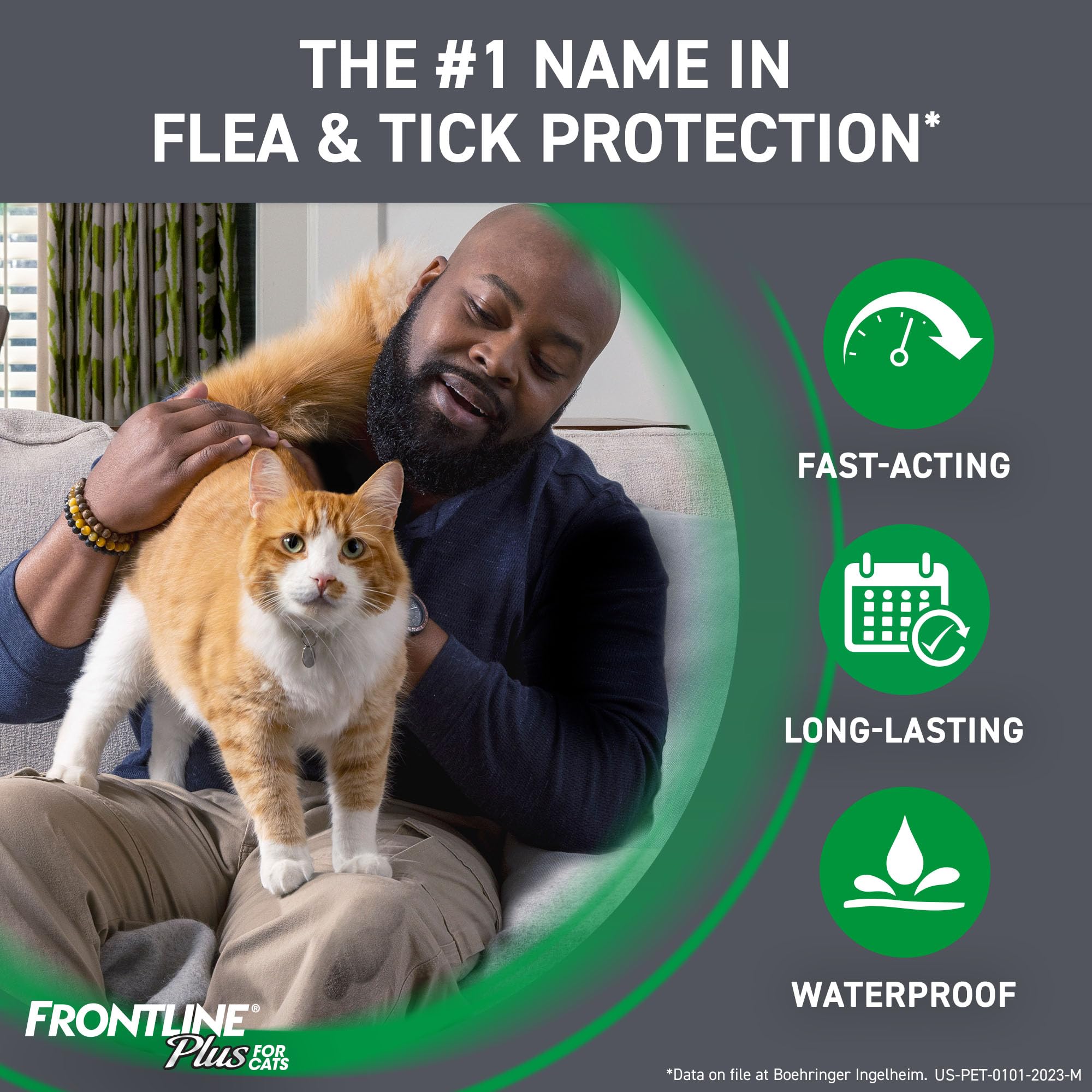 Frontline Plus Flea and Tick Treatment for Cats and Kittens - Green - 3 Pack  