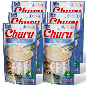 Inaba Churu Tuna and Shrimp Lickable and Squeezable Puree Cat Treat Pouches - 2 Oz (4 P...