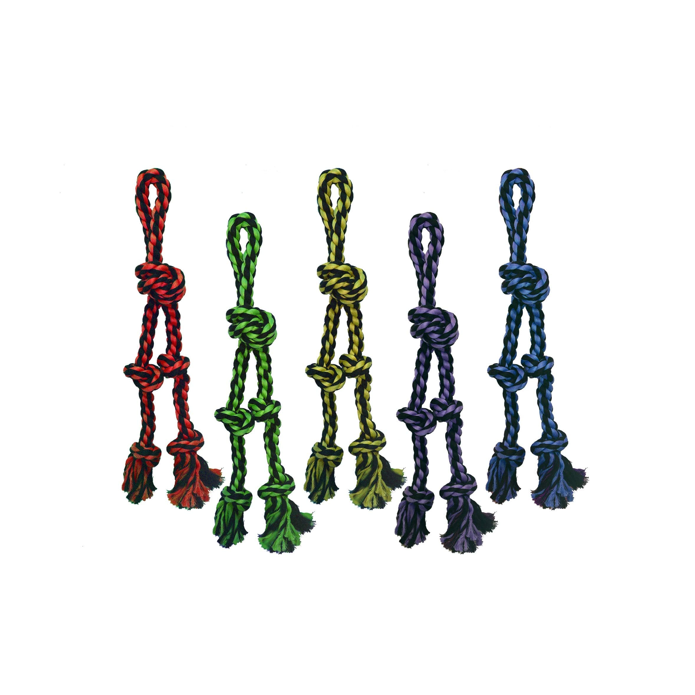 Multipet Nuts for Knots Dangler Rope and Tug Dog Toy - Assorted - 20