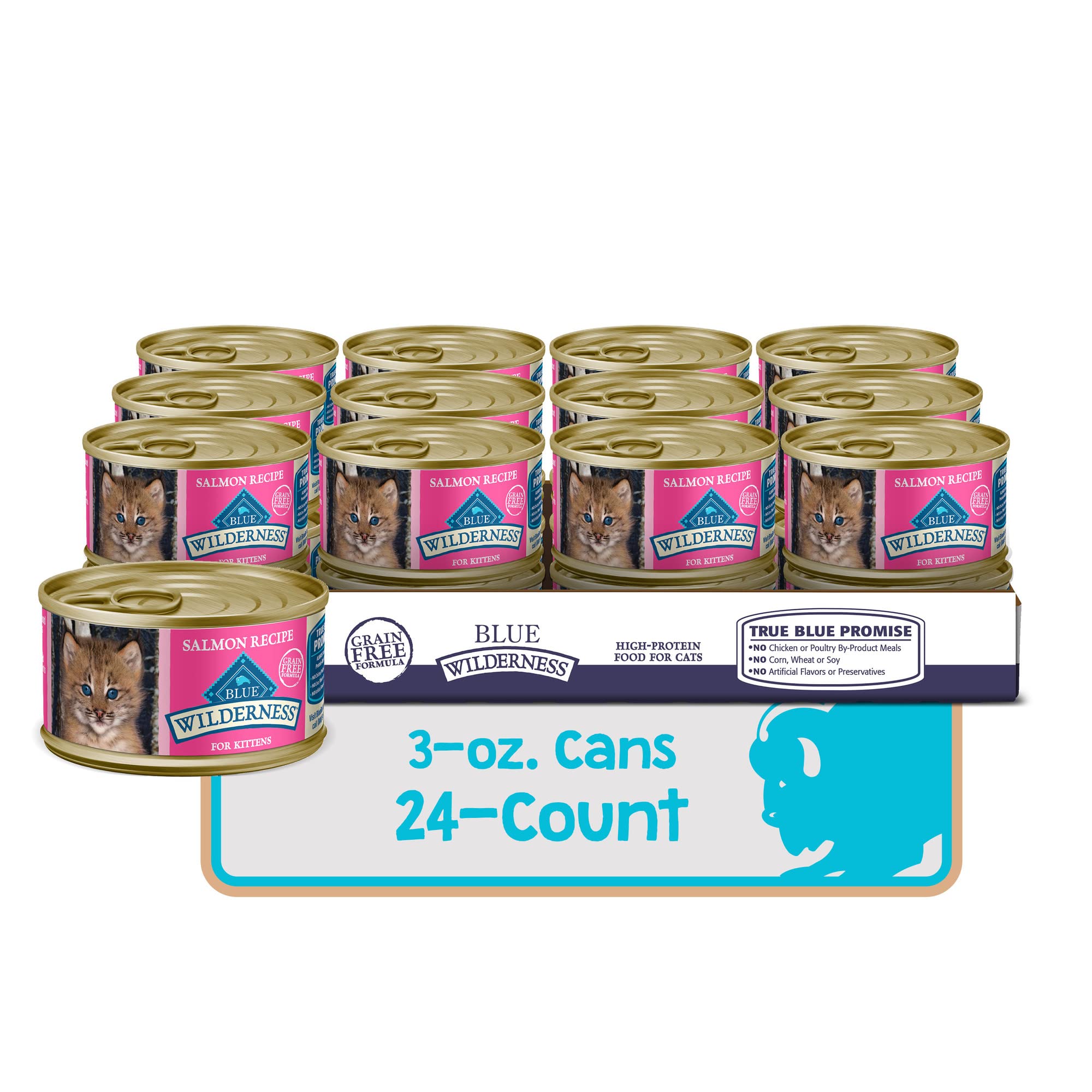 Blue Buffalo Wilderness Salmon Kitten Canned Cat Food - 3 Oz - Case of 24  