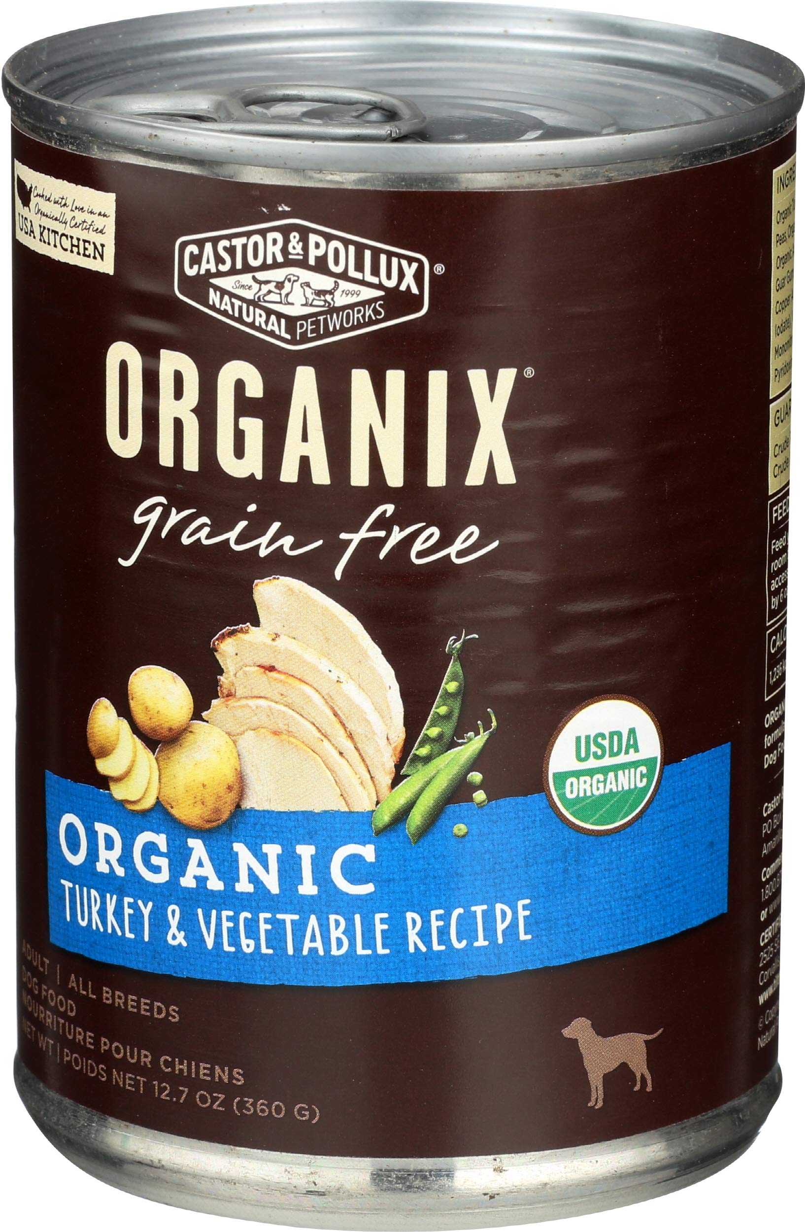 Castor and Pollux Grain-Free Turkey and Vegetables Canned Dog Food - 12.7 Oz - Case of 12  